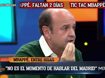 Juanma Rodríguez se indigna: "¿¡Cómo voy a aplaudir a Mbappé en el Bernabéu si le mete tres al Madrid!?" Juanma Rodríguez se indigna: "¿¡Cómo voy a aplaudir a Mbappé en el Bernabéu si le mete tres al Madrid!?"