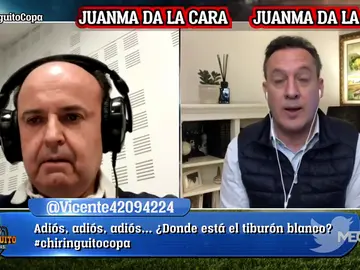 Brutal cara a cara entre Juanma Rodríguez y Edu Velasco tras la derrota del Madrid Brutal cara a cara entre Juanma Rodríguez y Edu Velasco tras la derrota del Madrid