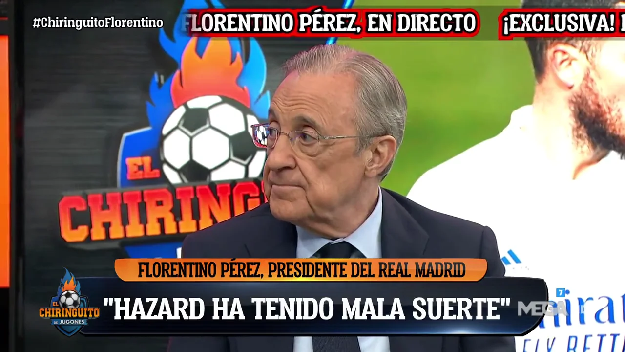 Florentino Pérez: "Hazard ha tenido muy mala suerte" Florentino Pérez: "Hazard ha tenido muy mala suerte"
