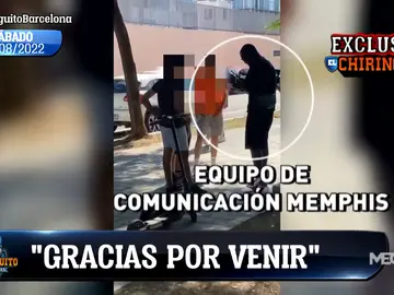 La imagen de Memphis Depay grabando su despedida con el Barça La imagen de Memphis Depay grabando su despedida con el Barça