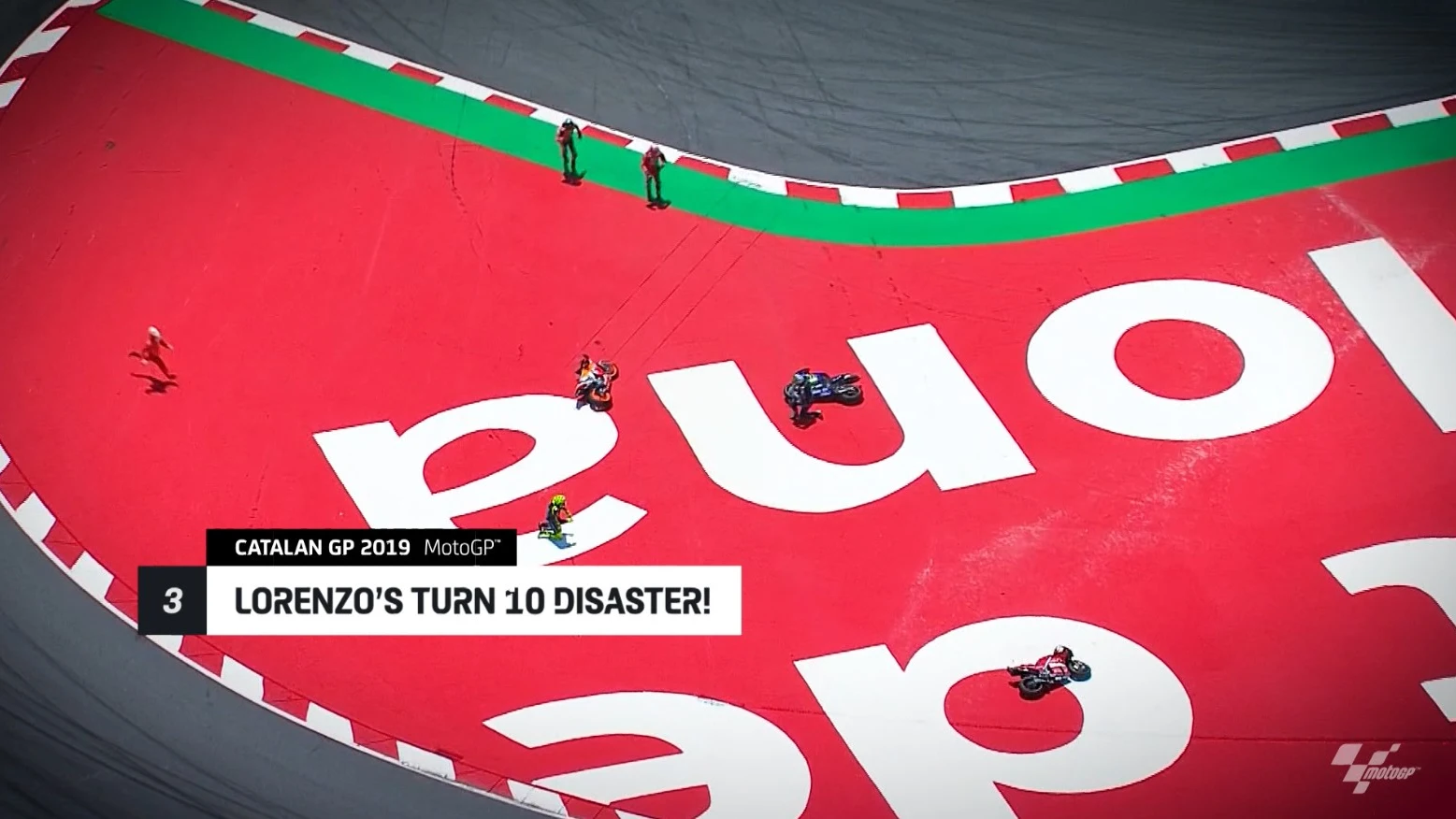 Accidente m&uacute;ltiple en el GP de Catalunya de MotoGP 2018