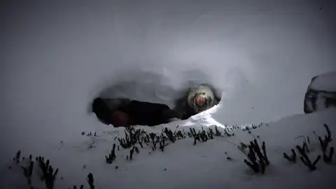 Así es como Glenn Villenueve construye su primera cueva de hielo 