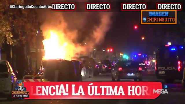 Un contenedor, en llamas en Mestalla Un contenedor, en llamas en Mestalla